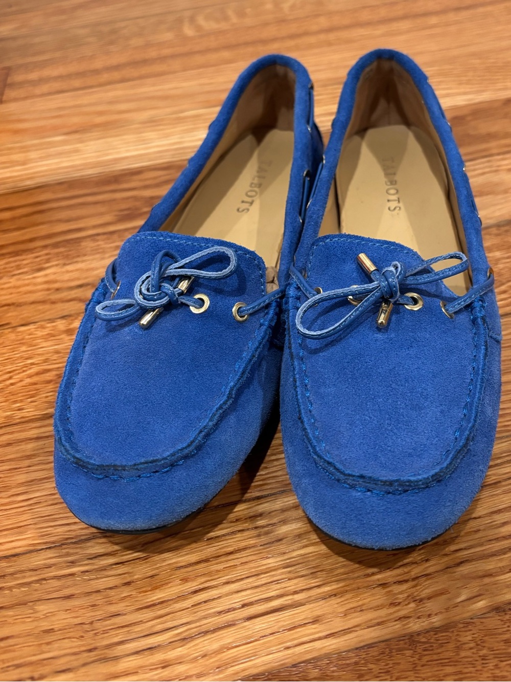 Talbots 7.5 Blue Suede Loafers Leather Upper